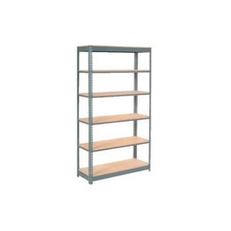 Global Equipment Heavy Duty Shelving 48"W x 24"D x 96"H With 6 Shelves - Wood Deck - Gray 255573